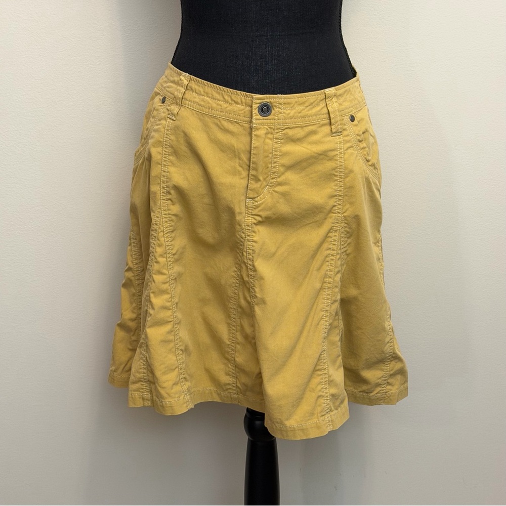 Kühl Traveler Outdoor Hiking Skirt Womens 4 Khaki Gorpcore Sporty Utility Flare